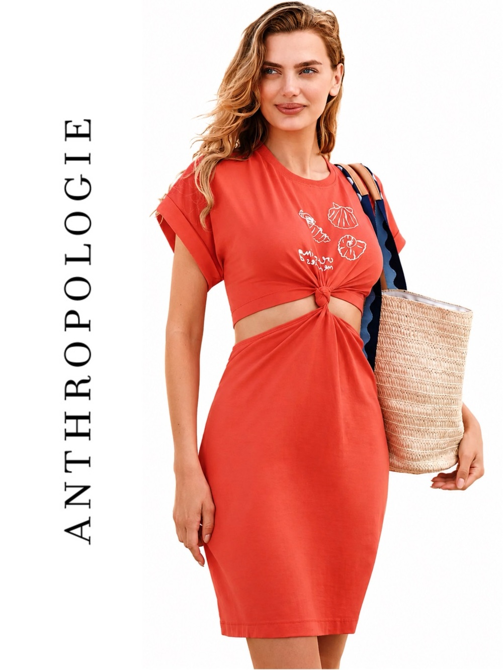 Anthropologie Celandine x Agathe Marty Twist T-Shirt Midi Dress
